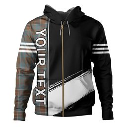 ScotsTee Shop Scottish Hunter of Hunterston (Michael of Hunterston) Weathered Clan Crest Tartan Hoodie Quarter Personalized