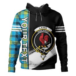 ScotsTee Shop Scottish Laing (Lang) Modern Clan Crest Tartan Hoodie Quarter Personalized