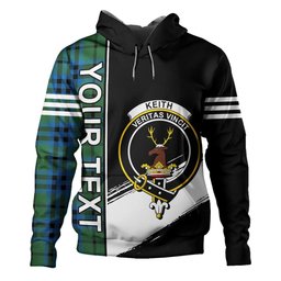ScotsTee Shop Scottish Keith (Marshall) Ancient Clan Crest Tartan Hoodie Quarter Personalized