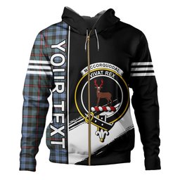 ScotsTee Shop Scottish MacCorquodale Weathered Clan Crest Tartan Hoodie Quarter Personalized