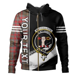 ScotsTee Shop Scottish MacCulloch Weathered Clan Crest Tartan Hoodie Quarter Personalized