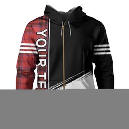ScotsTee Shop Scottish MacDonell of Keppoch Weathered Clan Crest Tartan Hoodie Quarter Personalized