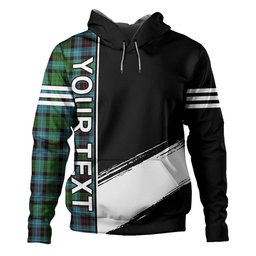 ScotsTee Shop Scottish Hunter of Peebleshire Ancient Clan Crest Tartan Hoodie Quarter Personalized