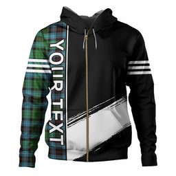 ScotsTee Shop Scottish Hunter of Peebleshire Ancient Clan Crest Tartan Hoodie Quarter Personalized