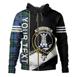ScotsTee Shop Scottish MacCallum of Berwick Ancient Clan Crest Tartan Hoodie Quarter Personalized