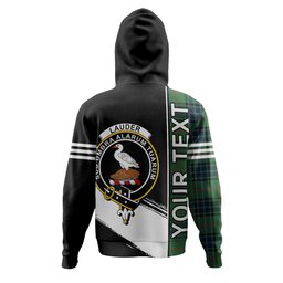 ScotsTee Shop Scottish Lauder Modern Clan Crest Tartan Hoodie Quarter Personalized