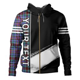 ScotsTee Shop Scottish Huntly Modern Clan Crest Tartan Hoodie Quarter Personalized