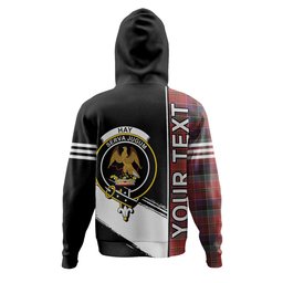 ScotsTee Shop Scottish Hay and Leith Weathered Clan Crest Tartan Hoodie Quarter Personalized