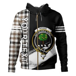 ScotsTee Shop Scottish Hogg Ancient Clan Crest Tartan Hoodie Quarter Personalized