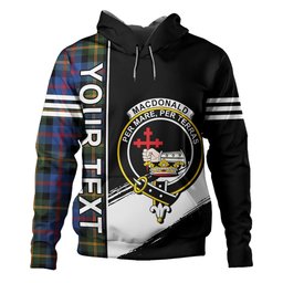 ScotsTee Shop Scottish MacDonald of Borrodale (Donald Borrodale Historic) Modern Clan Crest Tartan Hoodie Quarter Personalized