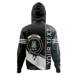 ScotsTee Shop Scottish Innes (Georgina) Weathered Clan Crest Tartan Hoodie Quarter Personalized