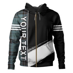 ScotsTee Shop Scottish Innes (Georgina) Weathered Clan Crest Tartan Hoodie Quarter Personalized