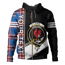 ScotsTee Shop Scottish Laing of Archiestown (Lang of Archiestown) Ancient Clan Crest Tartan Hoodie Quarter Personalized