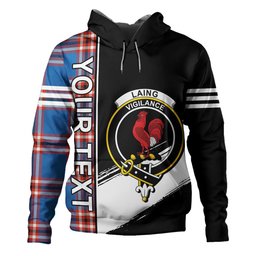 ScotsTee Shop Scottish Laing of Archiestown (Lang of Archiestown) Ancient Clan Crest Tartan Hoodie Quarter Personalized