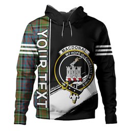 ScotsTee Shop Scottish MacDonald of Clanranald (Donald of Clanranald) Ancient Clan Crest Tartan Hoodie Quarter Personalized