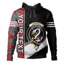 ScotsTee Shop Scottish Lennox Weathered Clan Crest Tartan Hoodie Quarter Personalized