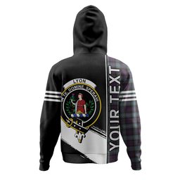 ScotsTee Shop Scottish Lyon ((Liall Lyall Lyle) Weathered Clan Crest Tartan Hoodie Quarter Personalized