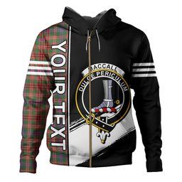 ScotsTee Shop Scottish MacCall Ancient Clan Crest Tartan Hoodie Quarter Personalized