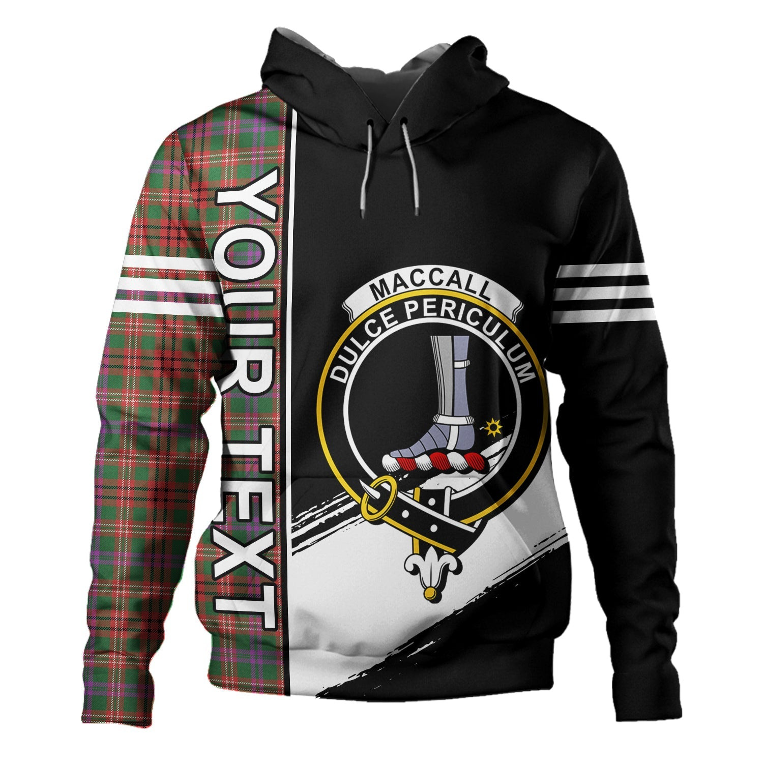 ScotsTee Shop Scottish MacCall Ancient Clan Crest Tartan Hoodie Quarter Personalized