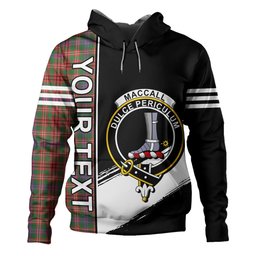 ScotsTee Shop Scottish MacCall Ancient Clan Crest Tartan Hoodie Quarter Personalized
