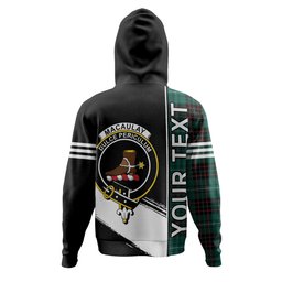 ScotsTee Shop Scottish MacAulay of Lewis Modern Clan Crest Tartan Hoodie Quarter Personalized