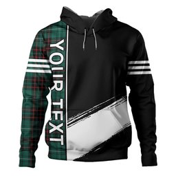 ScotsTee Shop Scottish MacAulay of Lewis Modern Clan Crest Tartan Hoodie Quarter Personalized