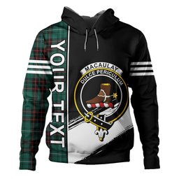 ScotsTee Shop Scottish MacAulay of Lewis Modern Clan Crest Tartan Hoodie Quarter Personalized