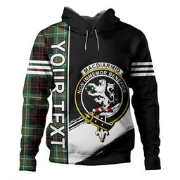 ScotsTee Shop Scottish MacDiarmid Modern Clan Crest Tartan Hoodie Quarter Personalized