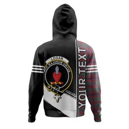 ScotsTee Shop Scottish Logan Light Weathered Clan Crest Tartan Hoodie Quarter Personalized