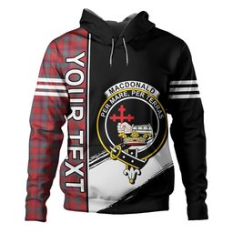 ScotsTee Shop Scottish MacDonald of Aird & Valley (Donald of Aird & Valley) Weathered Clan Crest Tartan Hoodie Quarter Personalized