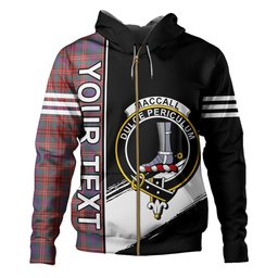ScotsTee Shop Scottish MacCall Weathered Clan Crest Tartan Hoodie Quarter Personalized