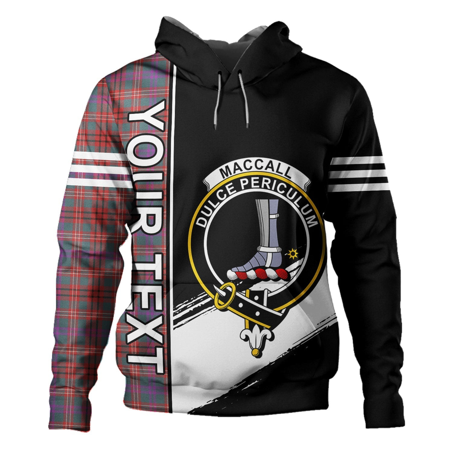 ScotsTee Shop Scottish MacCall Weathered Clan Crest Tartan Hoodie Quarter Personalized