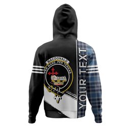 ScotsTee Shop Scottish MacDonald Lord of the Isles Hunting Blue (Donald Lord of the Isles Hunting Blue) Modern Clan Crest Tartan Hoodie Quarter Personalized
