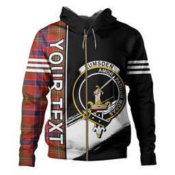 ScotsTee Shop Scottish Lumsden Waistcoat Modern Clan Crest Tartan Hoodie Quarter Personalized