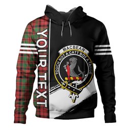 ScotsTee Shop Scottish MacBean of Tomatin (MacBain of Tomatin) Ancient Clan Crest Tartan Hoodie Quarter Personalized