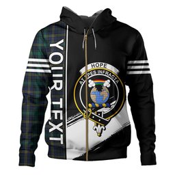 ScotsTee Shop Scottish Hope Vere Modern Clan Crest Tartan Hoodie Quarter Personalized
