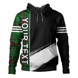 ScotsTee Shop Scottish Kirkcaldy Clan Crest Tartan Hoodie Quarter Personalized