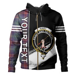 ScotsTee Shop Scottish Hart Weathered Clan Crest Tartan Hoodie Quarter Personalized