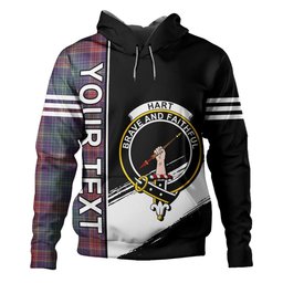 ScotsTee Shop Scottish Hart Weathered Clan Crest Tartan Hoodie Quarter Personalized