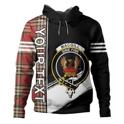 ScotsTee Shop Scottish MacGill Weathered Clan Crest Tartan Hoodie Quarter Personalized