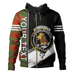 ScotsTee Shop Scottish MacGregor of Cardney (Gregor of Cardney) Ancient Clan Crest Tartan Hoodie Quarter Personalized