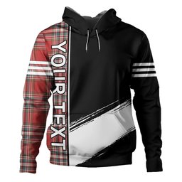 ScotsTee Shop Scottish MacFarlane Red Weathered Clan Crest Tartan Hoodie Quarter Personalized