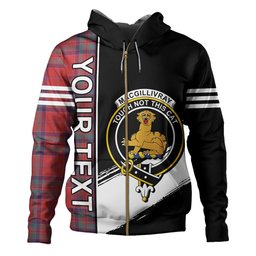 ScotsTee Shop Scottish MacGillivray Weathered Clan Crest Tartan Hoodie Quarter Personalized