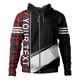 ScotsTee Shop Scottish MacGowan (Gow) Modern Clan Crest Tartan Hoodie Quarter Personalized