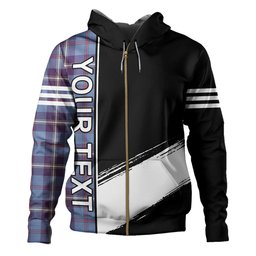 ScotsTee Shop Scottish MacRae of America Weathered Clan Crest Tartan Hoodie Quarter Personalized