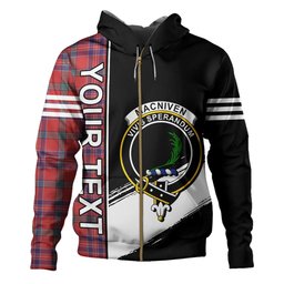 ScotsTee Shop Scottish MacNiven Weathered Clan Crest Tartan Hoodie Quarter Personalized