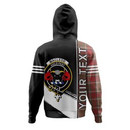 ScotsTee Shop Scottish MacLeod of Gesto Weathered Clan Crest Tartan Hoodie Quarter Personalized