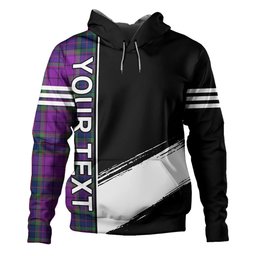 ScotsTee Shop Scottish Wardlaw Modern Clan Crest Tartan Hoodie Quarter Personalized