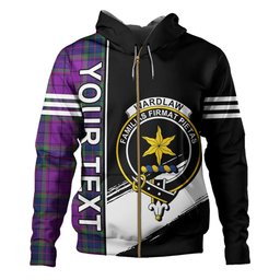 ScotsTee Shop Scottish Wardlaw Modern Clan Crest Tartan Hoodie Quarter Personalized