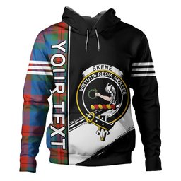 ScotsTee Shop Scottish Skene of Cromar Ancient Clan Crest Tartan Hoodie Quarter Personalized